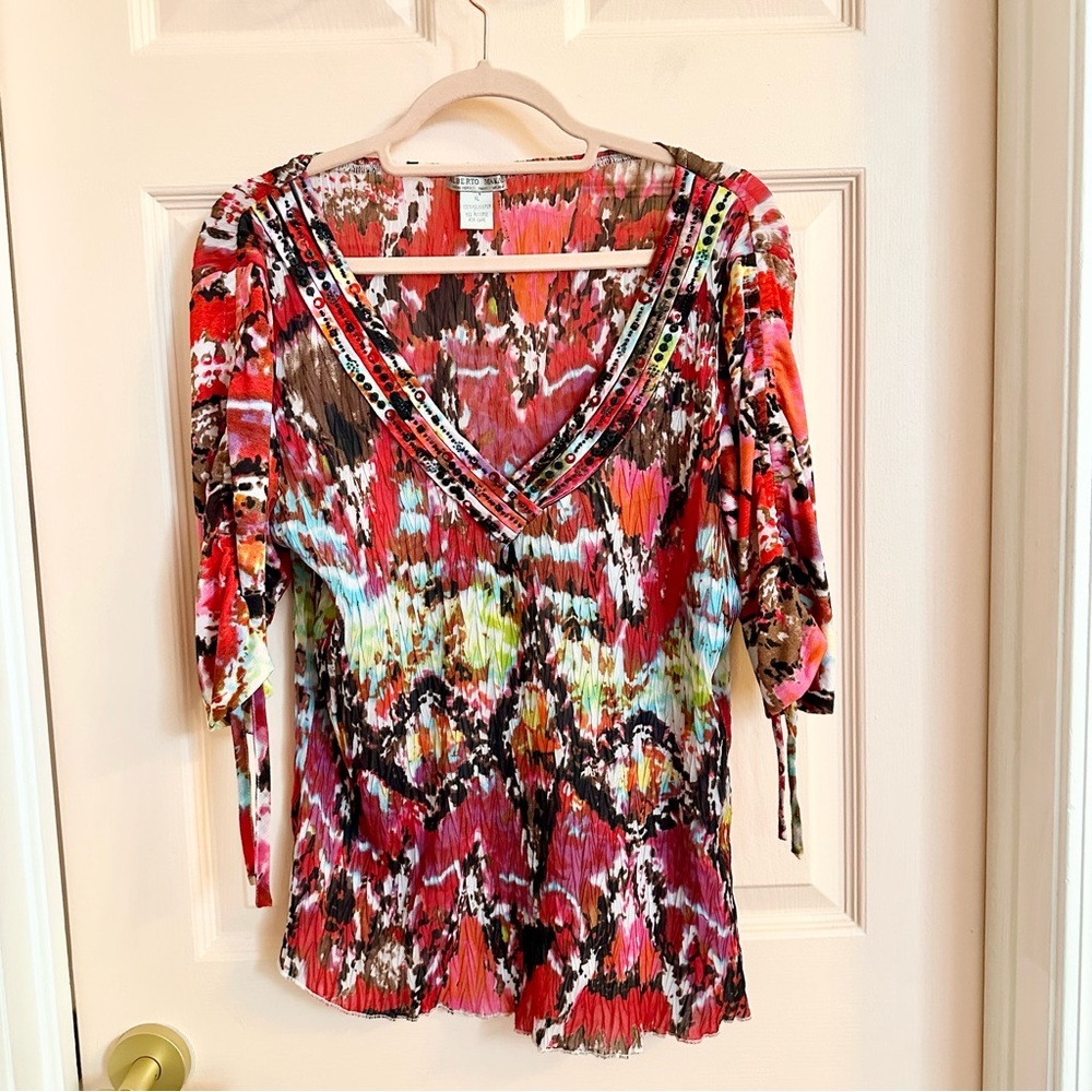Bright beaded Alberto Makali top